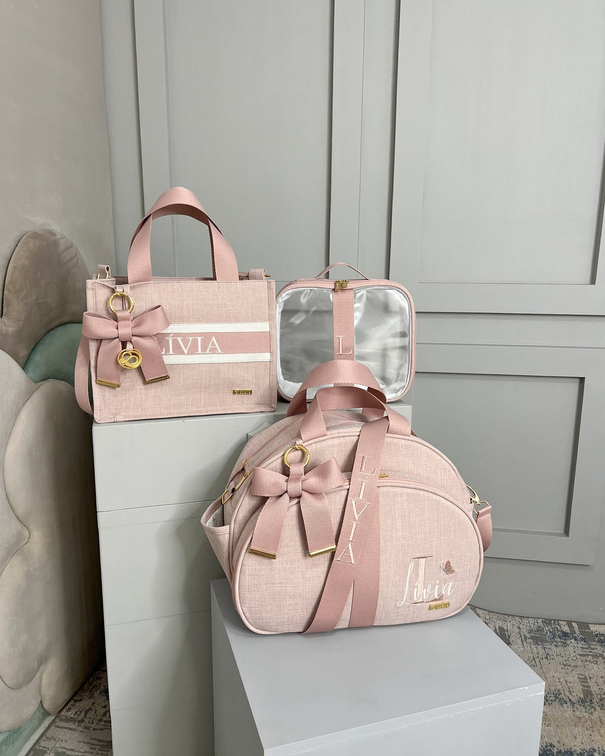 PROMOÇÃO Kit de Bolsas Maternidade 100% Personalizado com nome do Principe/Princesa