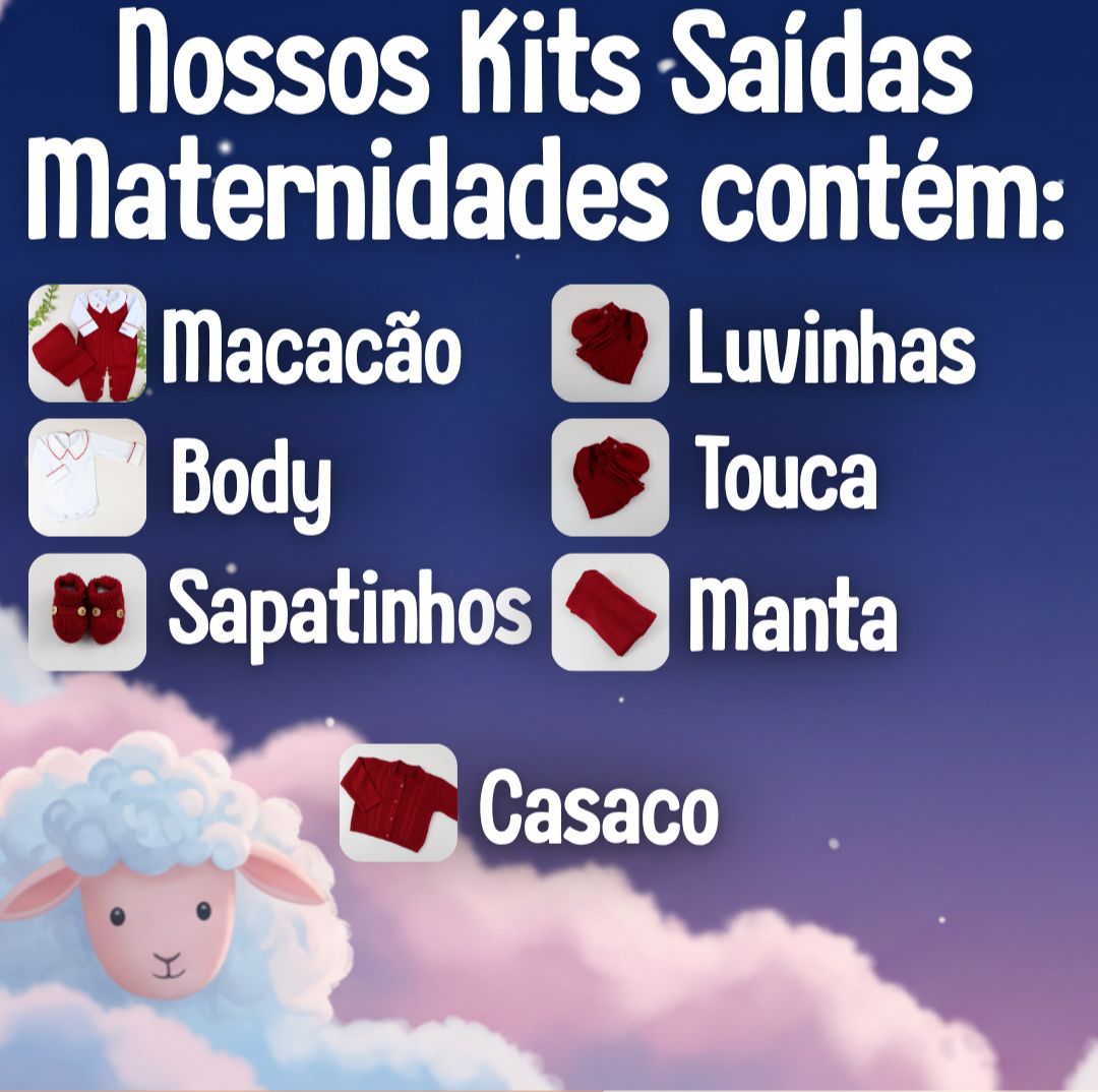 Saída De Maternidade Masculina Bebê Tricô Caio 7 Peças - ACOMPANHA BODY PERSONALIZADO                                                                        Verde Maré