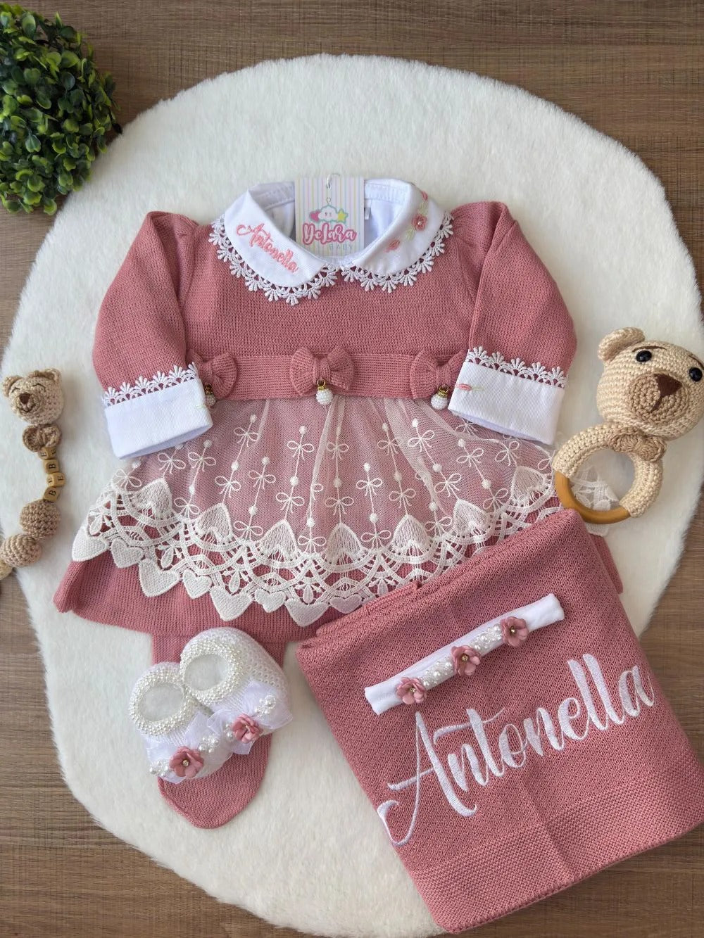 Kit Saída Maternidade Antonella - Personalize Com o Nome da Sua Princesa
