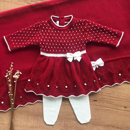 Saída Maternidade Casinha de Abelha com Cristais Swarovski Vermelho